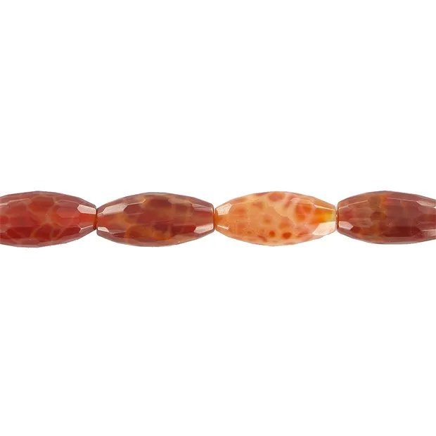 Strang Spindel, Schlangenachat rot (gef.), 18 x 08mm | Marco Schreier