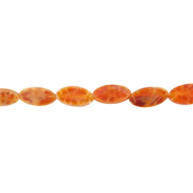 Navette, ágata serpiente roja (teñida), facetada, 12 x 06 mm | Marco Schreier