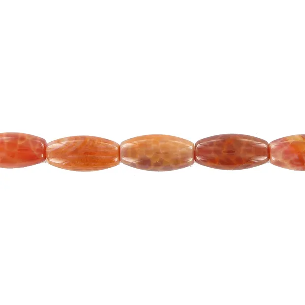 Hilo de huso, ágata serpentina roja (teñida), 14 x 07 mm | Marco Schreier