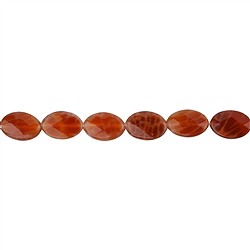 143190511320 Rang de collier, Agate (serpentine) rouge (teintée), facetté, 12 x 08mm | Marco Schreier