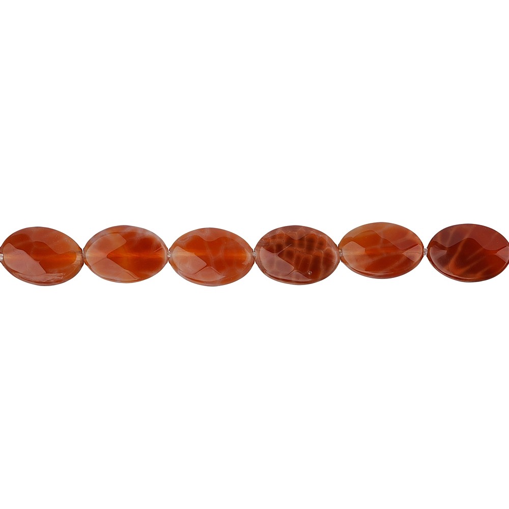 Strand Marquise, Agate (Snakeskin Agate) red (dyed), faceted, 12 x 08mm | Marco Schreier