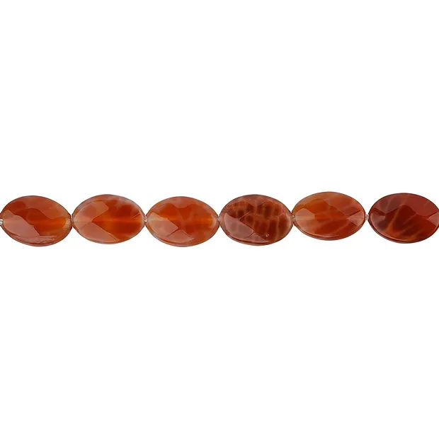 Navetta a filo, agata (agata serpente) rossa (incastonata), sfaccettata, 12 x 08 mm | Marco Schreier