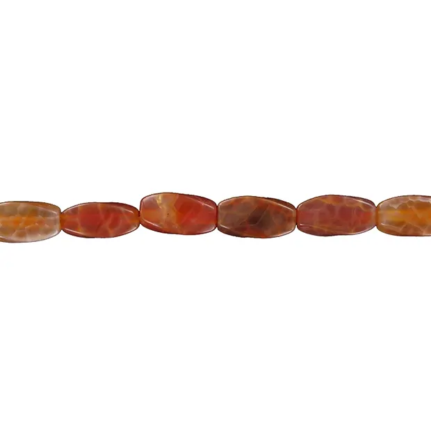 Twisted strand of rectangular stones, red snake agate (dyed), 12 x 06mm | Marco Schreier