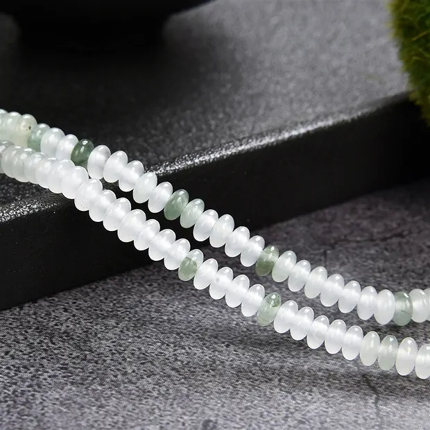 Strand of button chlorite quartz 02 x 04mm (39cm) | Marco Schreier