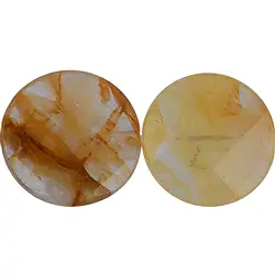 143230319420 Coin strand, Iron Quartz (yellow), faceted, 30mm | Marco Schreier