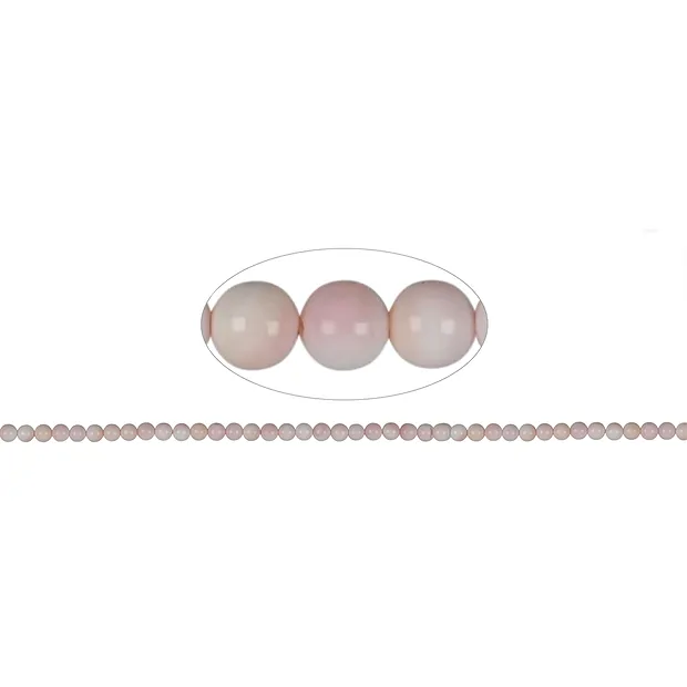 Rang de colliers boules, nacre (rose), 04mm | Marco Schreier