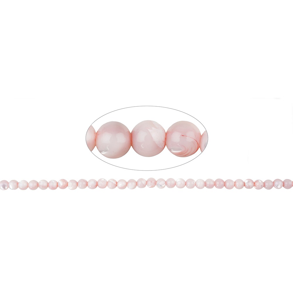 Rang de collier boules, nacre (teintée), 04mm | Marco Schreier