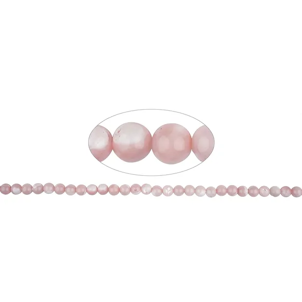 String Beads, Mother of Pearl (pink), 06mm | wholesaler gems & healing stones