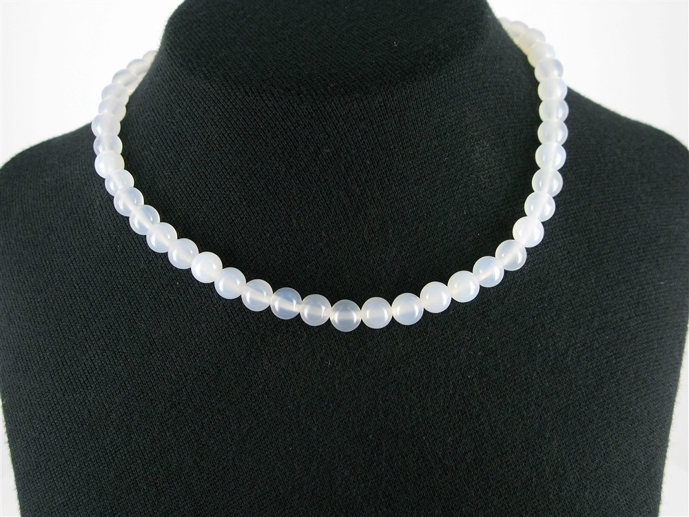 Strang Kugeln, Achat (weiß-transparent), 08mm | Edelsteine, Heilsteine & Schmuck