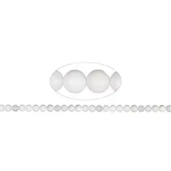143300100720 Rang de collier boules, Agate (blanche-transparente), 08mm | Marco Schreier