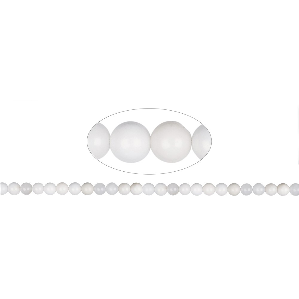 Strang Kugeln, Achat (weiß-transparent), 08mm | Edelsteine, Heilsteine & Schmuck