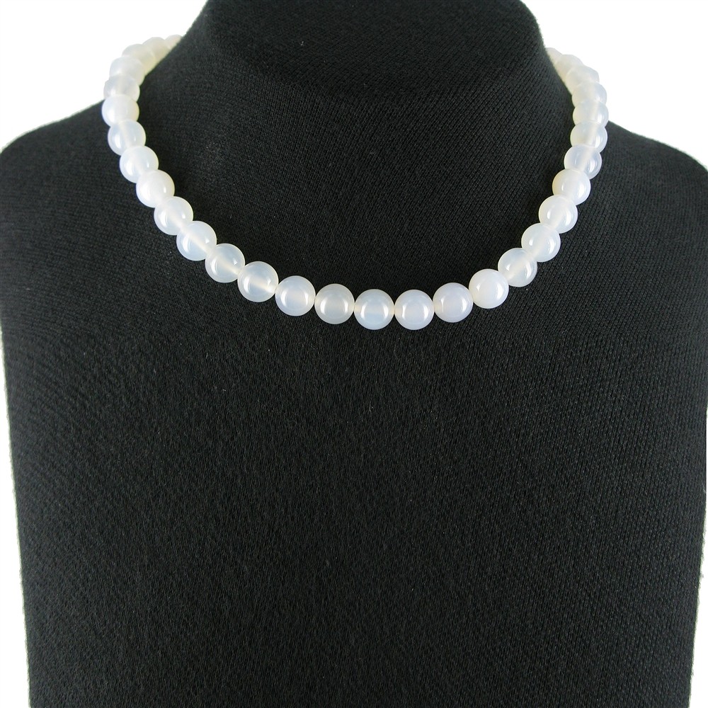 Strang Kugeln, Achat (weiß), 10mm | Großhändler Edelsteine, Heilsteine & Schmuck