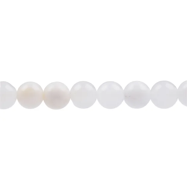 Rang de collier boules, Agate (blanche), 10mm | Marco Schreier