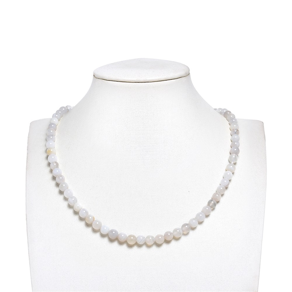 String Beads, Agate (white, cream, gray), 06mm | gems, healing stones & jewelry