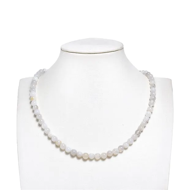 Strang Kugeln, Achat (weiß, creme, grau), 06mm | Marco Schreier