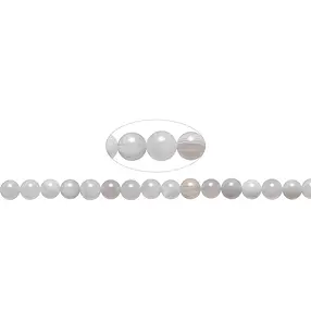String Beads, Agate (white, cream, gray), 06mm | gems, healing stones & jewelry