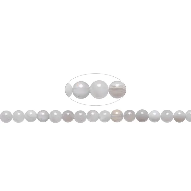 String Beads, Agate (white, cream, gray), 06mm | gems, healing stones & jewelry