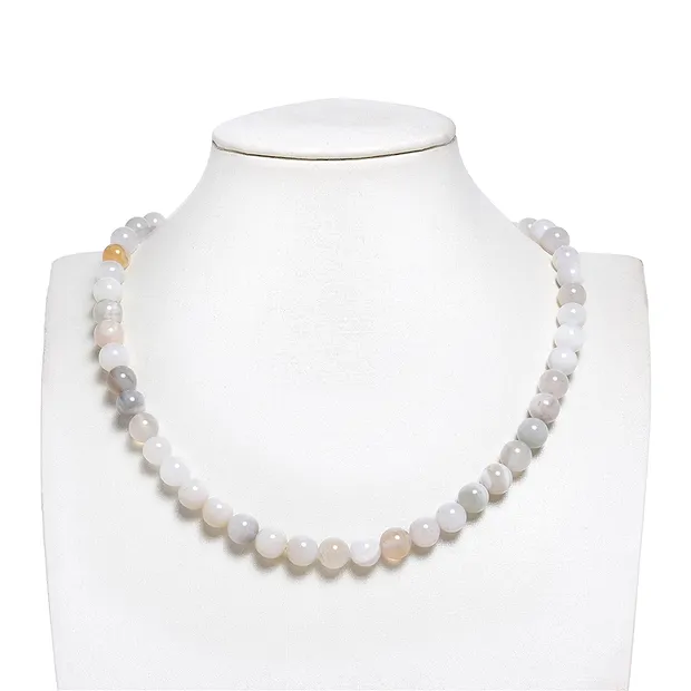 String Beads, Agate (white, gray, cream), 08 - 09mm | Marco Schreier