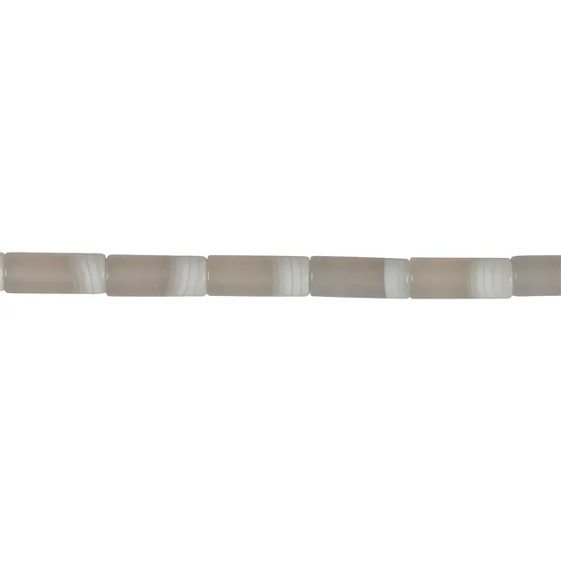 Strang Zylinder, Achat (creme weiß), 20 x 8mm (48cm) | Marco Schreier