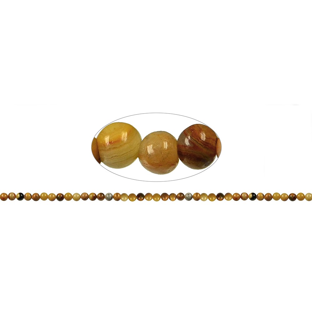 String Beads, Agate (Lace Agate) yellow, 02mm | wholesaler gems & healing stones