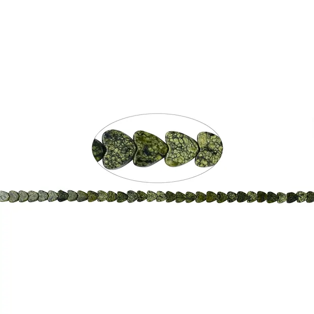 Strand of hearts, Serpentine (Asterite), 06mm | wholesaler gems & healing stones