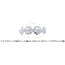 143400101720 Rang de collier boules, Topaze (blanc-bleu), à facettes, 06mm (39cm) | Marco Schreier