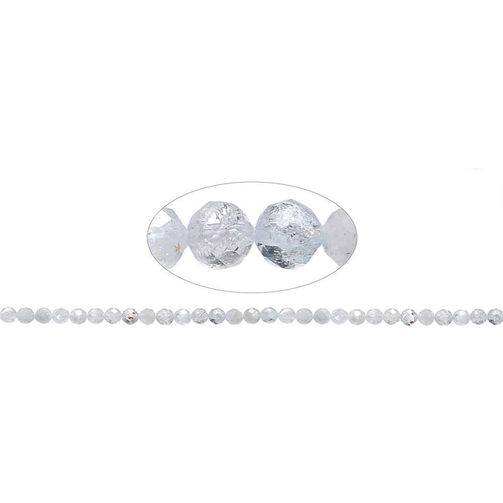 String Beads, Topaz (white-blue), faceted, 06mm (39cm) | Marco Schreier