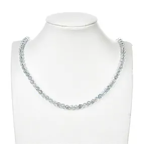 String Beads, Topaz (white blue) A, faceted, 06mm (39cm) | Marco Schreier