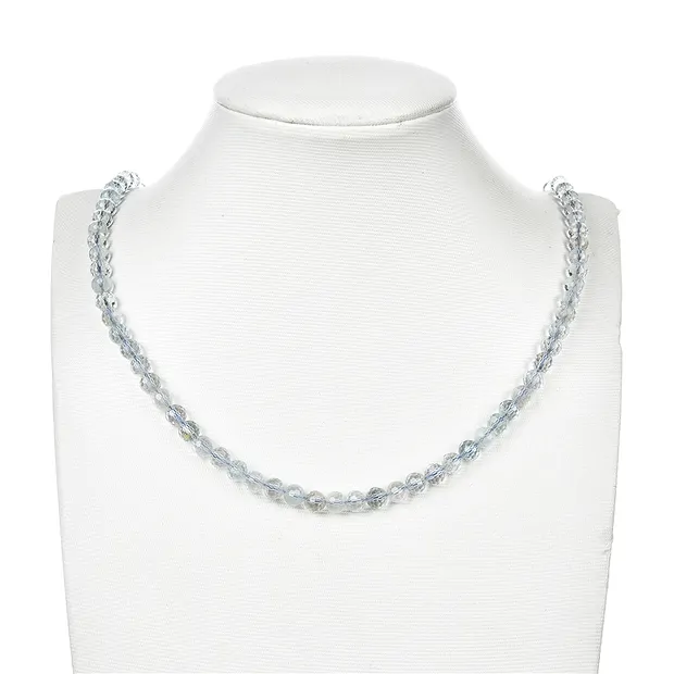 Rang de collier boules, Topaze (blanc-bleu) A, à facettes, 06mm (39cm) | Marco Schreier