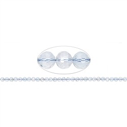 143400101721 Rang de collier boules, Topaze (blanc-bleu), à facettes, 06mm (39cm) | Marco Schreier