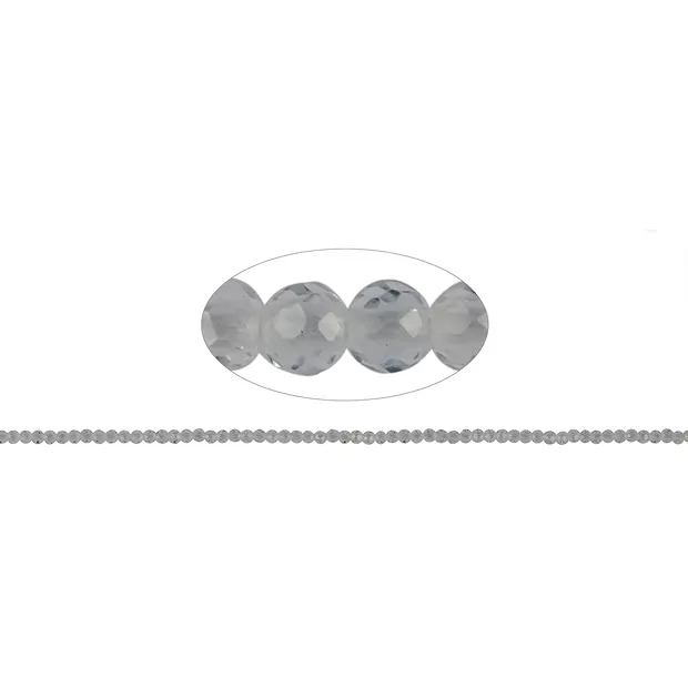 String Beads, Topaz (white), faceted, 03mm | wholesaler gems & healing stones