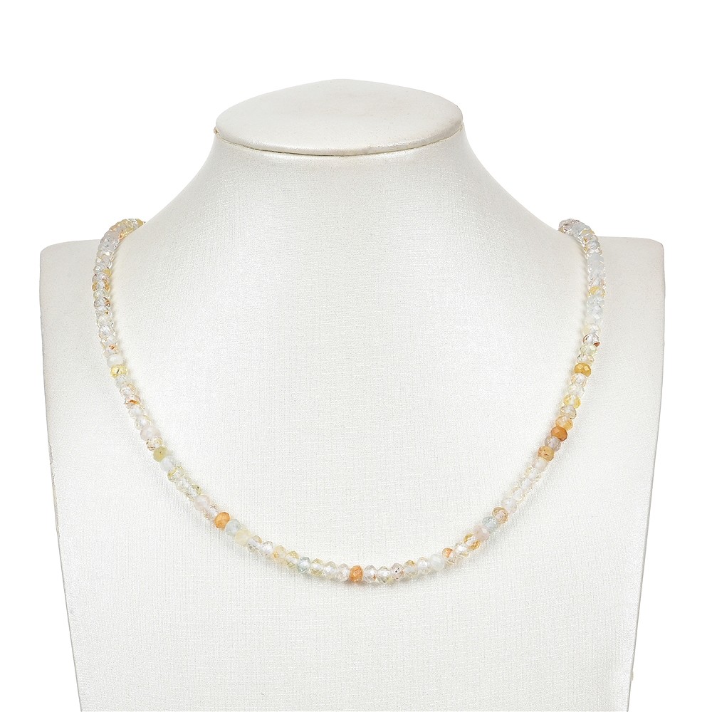 Collar de botones, topacio (de color), 03 x 05mm, facetado (39cm) | Marco Schreier