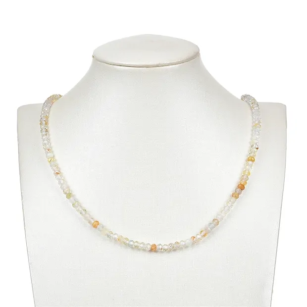 Collar de botones, topacio (de color), 03 x 05mm, facetado (39cm) | Marco Schreier