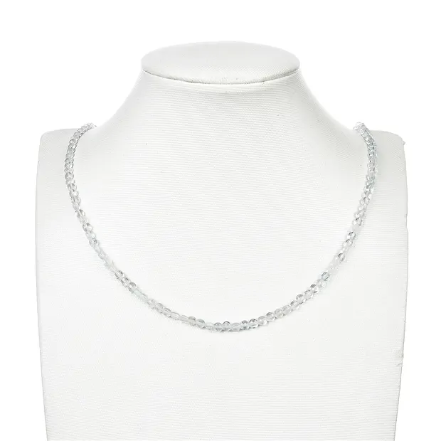 Rang de collier disque/pièce, Topaze (blanc), facetté, 04mm (39cm) | Marco Schreier