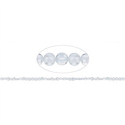 143400324020 Disco/moneda en tiras, Topacio (blanco), facetado, 04mm (39cm) | Marco Schreier