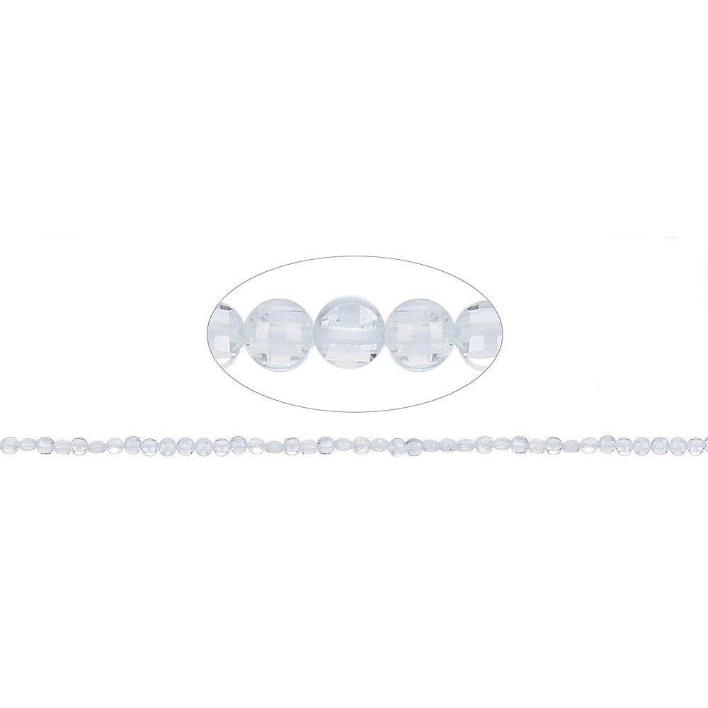 Rang de collier disque/pièce, Topaze (blanc), facetté, 04mm (39cm) | Marco Schreier