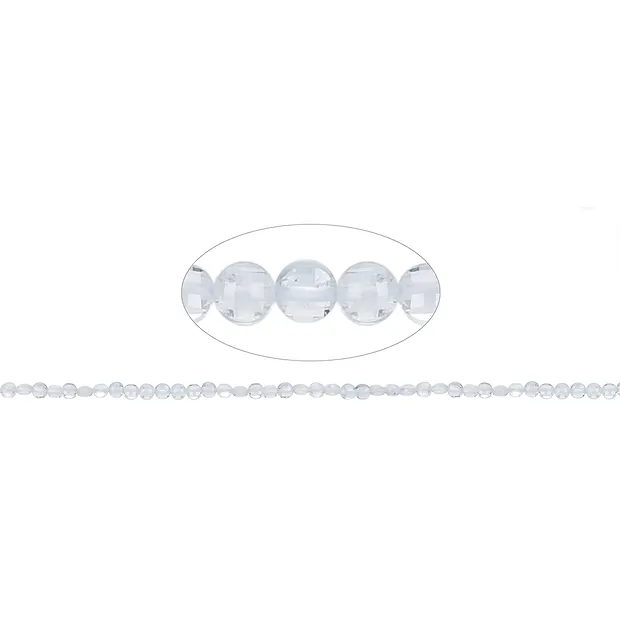 Strang Scheibe/Coin, Topas (weiß), facettiert, 04mm (39cm) | Marco Schreier