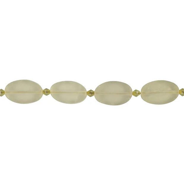 Lense strand, angular, Lemon Quartz (heated), matt, 20 x 12mm (39cm) | Marco Schreier