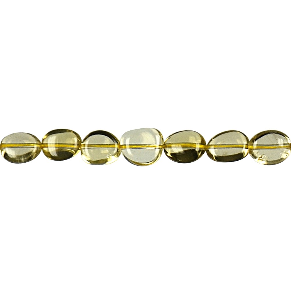 Tiras de pepitas planas, Cuarzo limón (calentado), 10-12 x 08-10mm | Marco Schreier