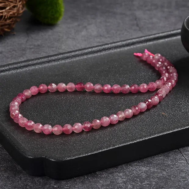 String Beads, Tourmaline (pink), faceted, 06mm (39cm) | Marco Schreier