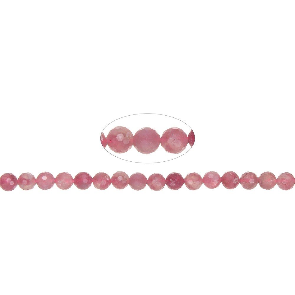 String Beads, Tourmaline (pink), faceted, 06mm (39cm) | Marco Schreier