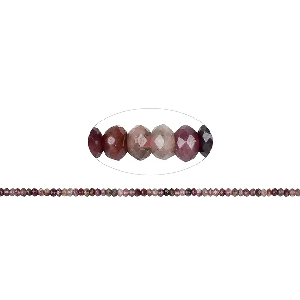 Button strand, tourmaline (pink), faceted, 04mm | gems, healing stones & jewelry