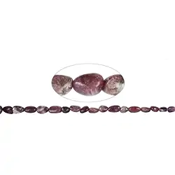 143530729121 Rang de colliers Nuggets, tourmaline (rose), 15-20 x 08-13mm, avec dégradé (50cm) | Marco Schreier