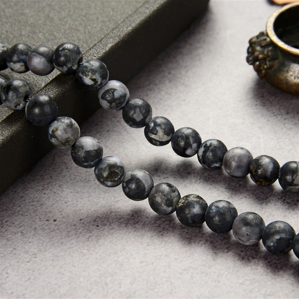 Rang de collier boules, Gabbro (Mystic Merlinite), mat, 06mm | Marco Schreier