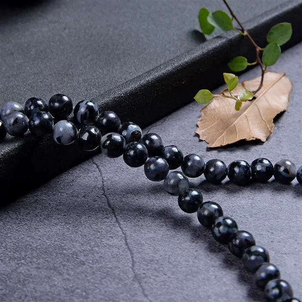 String Beads, Gabbro (Mystic Merlinite), 06mm | wholesaler gems & healing stones