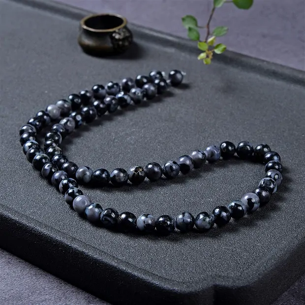 Fili di perline, Gabbro (Mystic Merlinite), 06 mm | Marco Schreier