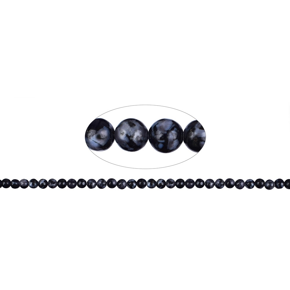 Strang Kugeln, Gabbro (Mystic Merlinite), 06mm | Marco Schreier