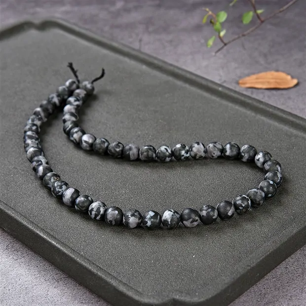 String Beads, Gabbro (Mystic Merlinite), matt, 08mm | Marco Schreier