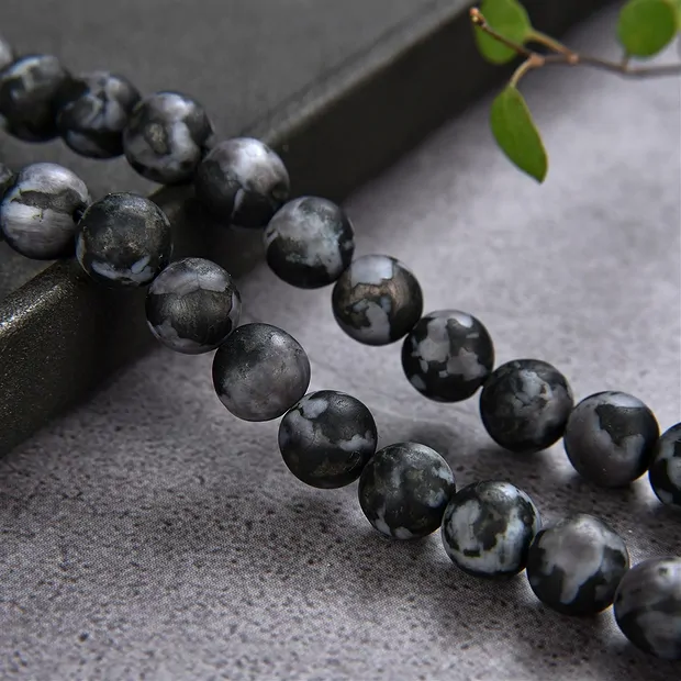 String Beads, Gabbro (Mystic Merlinite), matt, 08mm | Marco Schreier