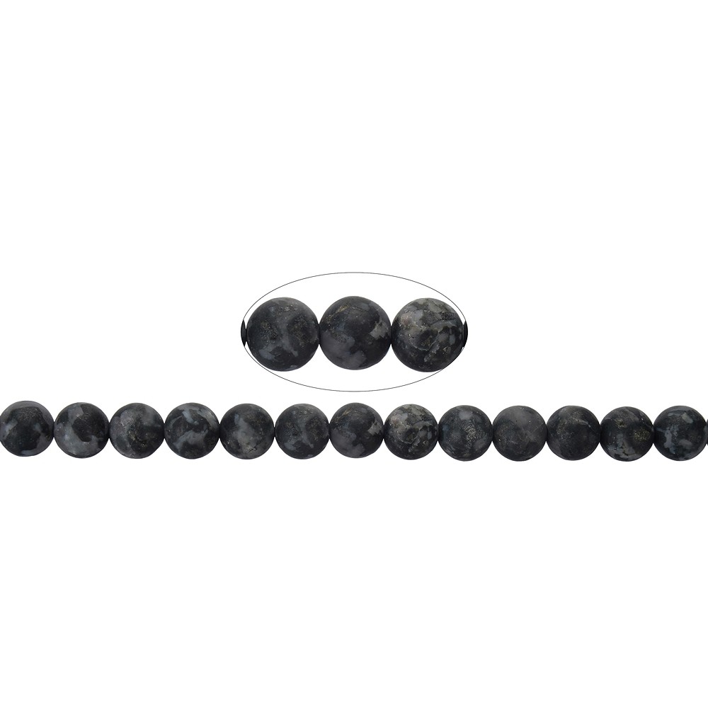 String Beads, Gabbro (Mystic Merlinite), matt, 08mm | Marco Schreier